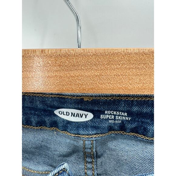 Old Navy Rockstar Super Skinny Medium Wash Blue Denim Jeans Women's Size 6 - Picture 5 of 8